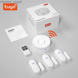 Alarm Systems Tuya Smart Alarm System for Home Burglar Security 433MHz Door Senosr WiFi Alarm USB Power Wireless House Smart Life App Control YQ230927