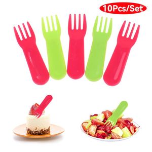 Forchette 10pc Forchetta da frutta Mini Cartoon Bambini Posate Spuntino Torta Dessert Pick Stuzzicadenti Bento Pranzi Decorazioni per feste