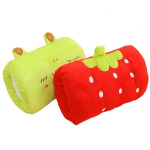 Plush Pillows Cushions 1pcs Cartoon Animal/Fruit Hand Warmer Soft Kids Plush Pillow Home Comfort Bear/Panda/Strawberry Nap Cushion Kid/Party Game Gifts 230926