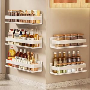 Storage Holders Racks White Bathroom Shelf Without Drilling Makeup Organizer Mental Corner Shampoo Shower Wall Rack Bathroom811780 230921