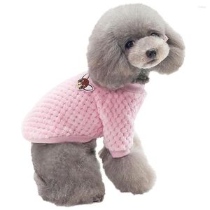 Köpek Giyim Rahat Yumuşak Peluş Pet Sweater Giysileri Pijamalar Küçük Kış Kedi Yavru Kedi Kedi Jumper Ceket Nakışları Mercan Polar Köpek