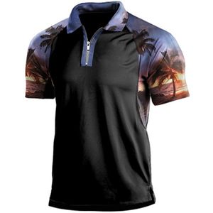 Diy roupas personalizadas t polos coco impressão emenda para lapelas masculinas, camisas polo casuais masculinas de manga curta