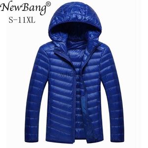 Męskie Parkas Newbang 9xl 10xl DUŻY rozmiar płaszcza Ultra Light Down Kurtka Mężczyźni Lekkie pióra ciepły przenośny płaszcz zimowy YQ230927