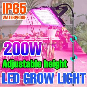 Grow Lights Led Plant Grow Light Greenhouse 200W Phyto Lamp Mobile Holder Led Light Grow Floodlight For Plants Flower Seedling Home Tent Box YQ230927