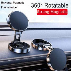 Universal Strong Magnetic Car Phone Holder for Rotatable Cell phone Mount Foldable Mobile Phone Stand Magnet GPS Support For iPhone ZZ