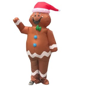 1 peça, fantasias infláveis de homem-biscoito de Natal para cosplay, fantasias adultas para festa de Halloween, dramatização inflada de alemão para mulheres, decorações de Natal, Navidad,