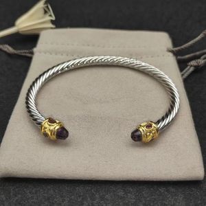 Dy Diamond Bransoletka Brzecelets Bracelets Luksusowa biżuteria dla kobiet mężczyzn Silver Gold Pearl Head X w kształcie mankietu Bransoletka Fahion na świąteczny prezent 5 mm biżuteria