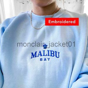 Women's Hoodies Sweatshirts Malibu Day Letters and Turtles Embroidery Cute Sweatshirts For Women Loose Cotton Thick Warm Pullover Autumn Winter Clothing J230928