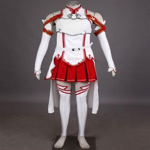 Women's Sword Art Online Asuna Halloween Cosplay Costume Outfit Gown Dress3060