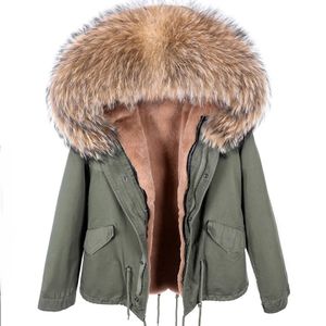 Pelliccia da donna Pelliccia sintetica MAOMAOKONG Moda Donna Cappotto con collo in vera pelliccia naturale procione grande collo in pelliccia parka invernale bomber 230927