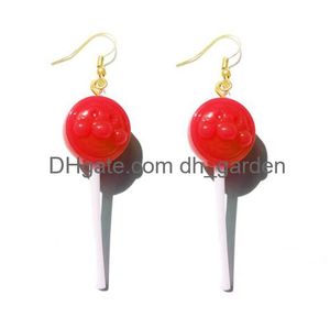 Stick Earring For Women Resin Lollipop Drop Earrings Children Jewelry Custom Made Handmade Cute Girls Cotton Candy Gift Dangle Deliver Smtow