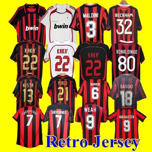 Baresi Baggio 90 91 Koszulki retro koszulki piłkarskie 95 96 97 GULLIT 01 02 03 12 MALDINI VAN BASTEN Piłka nożna Kaka 06 07 Inzaghi Pirlo Ibrahimovic Shevchenko Vintage koszulka