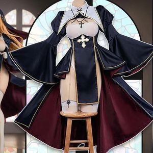 Tema Traje Halloween Charlotte Nun Cosplay Traje Personagem Roupas Vibrastar Irmã Nun Mulheres Vestido Conjunto de Natal Anime Role Play Presente 230927