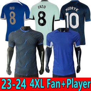 S-4XL 23 24 CFC NKUNKU CAISEDO ENZO SOCCER JESEYS N.Jackson Kids Kit Player Version 2023 2024 Mudryk Sterling Koulibaly Azpilicueta Havertz Fofana Football Shirt