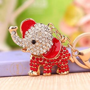 Party Favor 50pcs/lot Rhinestone Red Elephant Keychain Purse Hanger Baby Showers Birthday Bridal Favors And Gifts