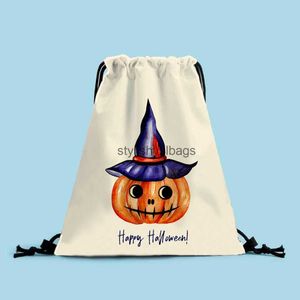 Totes Halloween Pocket DrawString Bag Portable ryggsäckväska utomhusväska07Stylishyslbags