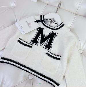 Moncl202323New High End Sweaters Kız Çocukları Kış Sıcak Süvari Çocuk Giysileri Noel Hediyesi