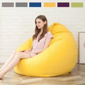 Chair Covers Large Small Lazy Sofas Cover Chairs without Filler Linen Cloth Lounger Seat Bean Bag Pouf Puff Couch Tatami Living Room 230927