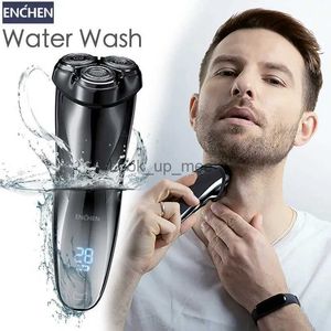 Electric Shaver ENCHEN Blackstone 3 Men Electric Shaver Razor LCD Power Display Rechargeable Electronic Razor IPX7 Waterproof Full Body Washable YQ230928