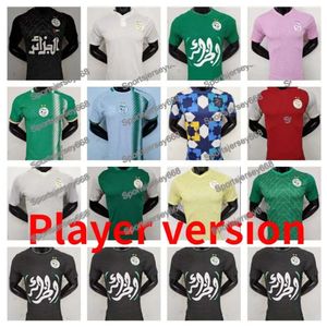 MAILLOT ALGERIE 2023 2024 축구 유니폼 플레이어 버전 팬 알제리 Atal Delort 22 23 24 Bennacer 축구 셔츠 키트 Mahrez Feghouli