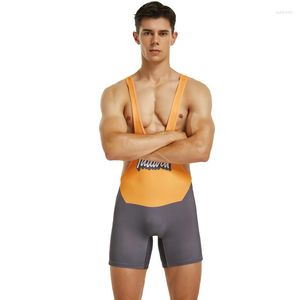 Roupa de banho masculina sexy ternos de corpo maiô homens biquíni nadar tronco surf bodywear bodysuit homem ginásio jogging esporte signlet udnershirt tauwell