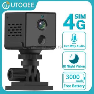 Lente CCTV UTOOEE 4MP 4G Cartão SIM Mini Câmera Embutida 3000mAh Bateria PIR Detecção Humana WIFI Segurança Vigilância Câmera IP OKAM PRO YQ230928