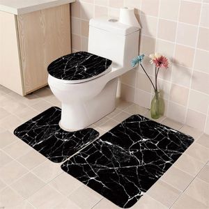 Bath Mats Geometric Black White Marble Pattern Kitchen Mat Creative Design Home Door Pad Bedroom Foot Rug Bathroom Carpet Decor