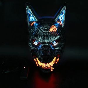 Máscaras de festa Máscara de Lobo Assustador Animal LED Light Up Máscara para Homens Mulheres Festival Cosplay Halloween Traje Masquerade Festas Carnaval 230927