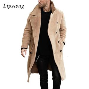 Herren Wollmischungen Vintage Großer Kragen Mäntel Herren Winter Warm Dicke Windjacke Jacken Herrenbekleidung Mode Lose Lange Oberbekleidung Streetwear 230927