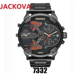 Sports Military Mens Watches 50 mm Big Dial Golden Seth Stal Stael Watch Men Luksus Sapphire Luksusowa odzież męska W233F