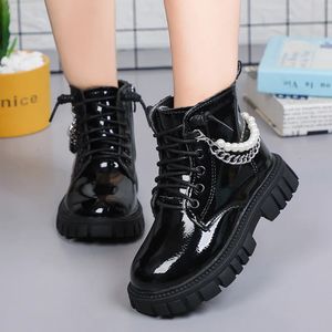 Buty buty dziewczynki kostki buty jesienne zima moda piękna księżniczka perłowa spektakl dla dzieci buty dla dzieci dziewczyna Shose 230927