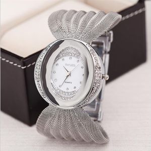 Baohe varumärke ankomst lyxiga damer armbandsur eliptisk urtavla brett silver mesh armband klockkvinnor mode klockor kvarts wrist264d