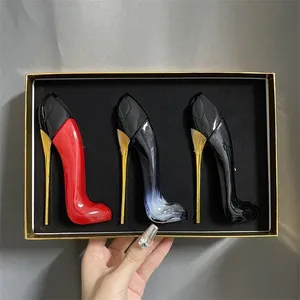 Märke lady high heeled skor form doft vacker parfym flaska set 30 ml*3 st/set blommor spray deodorant mode damer parfym långvarig det är bra att vara dålig