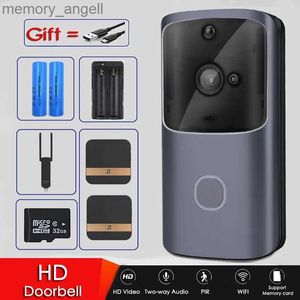 Dörrklockor Ny M10 WiFi Doorbell Smart IP Video Intercom Video Dörr Telefon Dörrklocka för lägenheter IR Larm Trådlös säkerhetskamera YQ230928