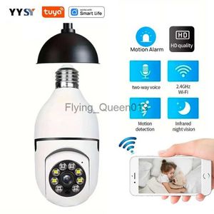 CCTV obiektyw Tuya Smart Home 2.4G E27 żarówka WiFi Surveillance kamera HD Noc Security Surveillance Suprt Dwukierunkowy ruch mobilny YQ230928