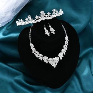 Halsband örhängen set mode barock kristall brud kvinnor strass tiaras krona för brud bröllop dubai smycken