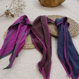 Шарфы Johnature 2023, осенние ретро лоскутные женские модные шарфы из хлопка и льна, удобный 3-цветный шарф в китайском стиле 230927