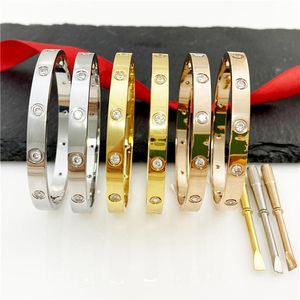 Love Screw Bracelet Designer Bracelets Luxury Jewelry Women Bangle Classic 5 0 Titanium Steel Alloy Gold-Plated Craft Colors Gold 255N