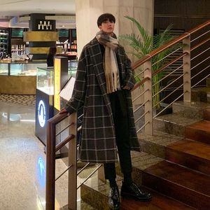 Men's Wool Blends Lover Couple Overcoat Women Men Costume Homme Plaid Vintage Formal Business Wedding Causal Prom Long Coat Warm Y38 230927