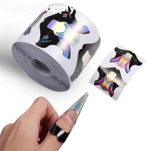 Decalcomanie per adesivi 100 pezzi Consigli per nail art in acrilico Forma di estensione Guida Nastro Gel UV professionale Unghie finte French Adesivo Stampo Stencil Strumento per manicure 230928