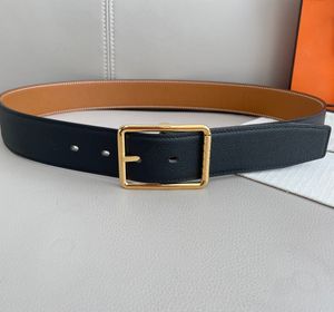 Designer Leather Belt Gold Buckle Waist Belt Mens Waistband Trousers & Jeans Dress Belts Black Brown