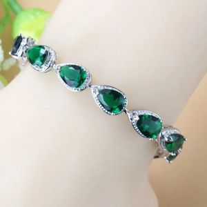 Bangle 10 Color Health Fashion Jewelry AAA Cubic Zirconia 925 Mark Green Female Bracelet For Women Trendy Accessories 230928