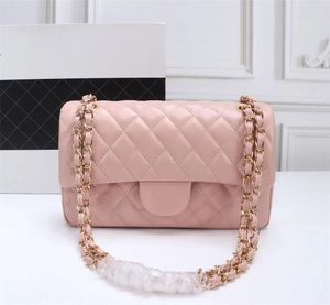 Designer -Marke Handtasche CC Womens 2023 Leder kurzes WOC Gold Ketten Crossbody Schwarz -weiß rosa Rinder Clip Sheepell Square Bag Tote Tote Tasche