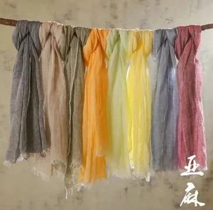 Sciarpe 60x180 cm Donne primaverili di lino di cotone Sciarpa semplice Solido colorato inverno inverno Stoles Pashmina Hijabs musulmano 230928