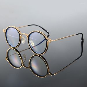 Occhiali da sole Occhiali da lettura Uomo Luxury Montatura rotonda Lente d'ingrandimento Trasparente Anti luce blu Donna Metallo