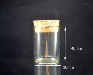 Collane con pendente 100 pz/lotto 30 40mm Fiale di Vetro Barattoli Provetta da 15 ml Con Tappo di Sughero In Legno Bottiglie Vuote Trasparenti Trasparenti per Gioielli