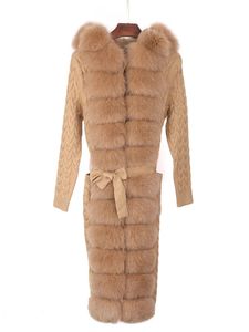 Women's Fur Faux Fur Winter Fur Sweater Natural Fur Sweater Real Natural Wool Warm Outerwear Women Real Fur Cardigan 230927