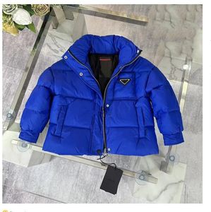 детское пальто детские пуховые пальто детская куртка одежда для девочек и мальчиков детские куртки топ люксовый бренд знак треугольника теплый удобный наполнитель из 100% гусиного пуха синий белый01