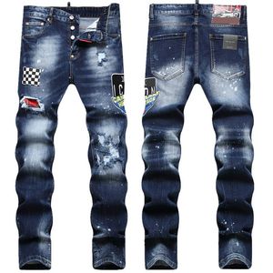 Новое поступление, мужские джинсы, джинсовые мужские джинсы, облегающие брюки на пуговицах, модная мужская одежда в стиле хип-хоп, размер США 28-38, брюки GZH1SHX053