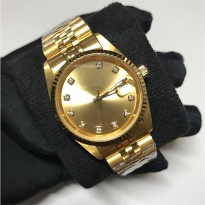 Automatic Asia 2813 luxury Watches yellow Gold Men women Datejust 36mm sweeping Watches Glide smooth second hand luminous needles 197N